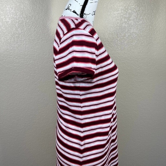 Gap pink dress women striped t shirt dress short sleeve with pocket size S - Picture 4 of 11